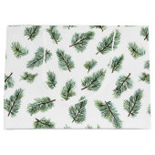 Green Christmas Pine Tree Groot Cadeauzakje (Voorkant)