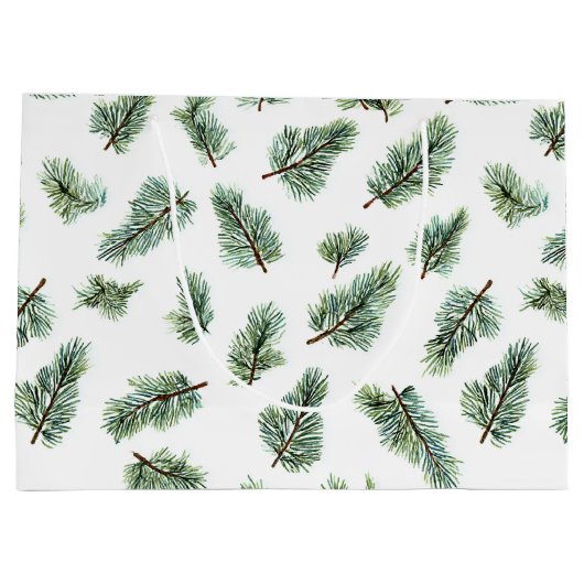 Green Christmas Pine Tree Groot Cadeauzakje (Achterkant)
