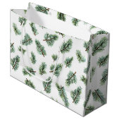 Green Christmas Pine Tree Groot Cadeauzakje (Voorkant Gekanteld)