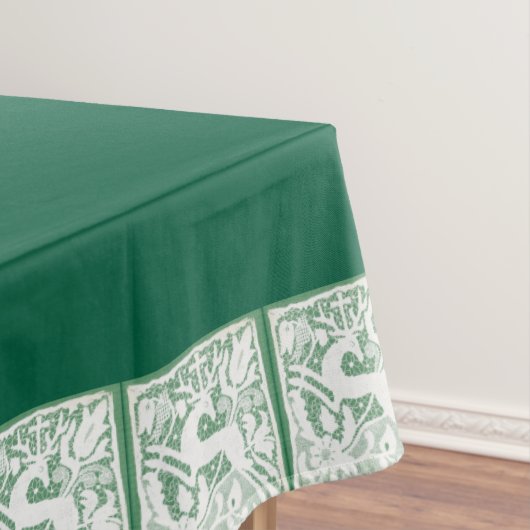 Green Christmas Reindeer Kant 60" x 104" Tafelkleed (Voorbeeld)