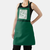 Green Christmas Reindeer Lace Patchwork Schort (Insitu)