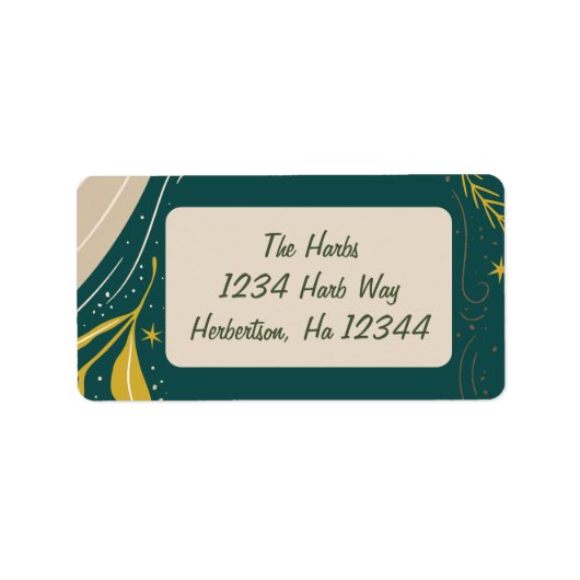 Green Christmas Retour Adreslabels Etiket (Voorkant)