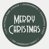 Green Christmas Return Address Labels (Voorkant)
