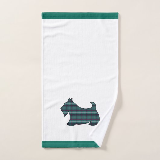 Green Christmas Scottish Terrier Hand Towel Handdoek (Handdoek)