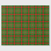 Green Christmas Tartan Plaid Pattern Design Cadeaupapier (Vlak)