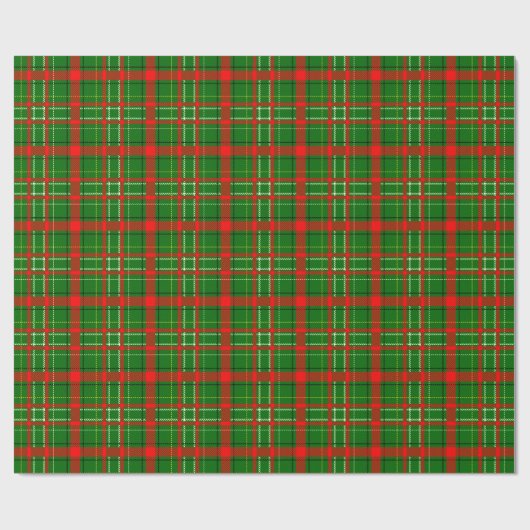 Green Christmas Tartan Plaid Pattern Design Cadeaupapier (Vlak)