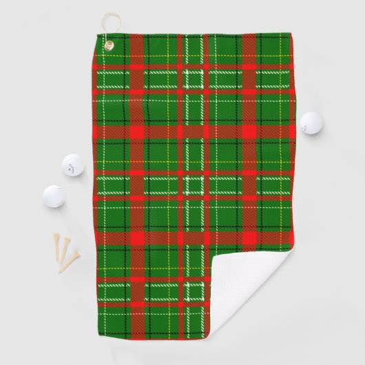 Green Christmas Tartan Plaid Pattern Design  Golfhanddoek (Insitu)