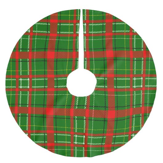 Green Christmas Tartan Plaid Pattern Design Kerstboom Rok (Voorkant)