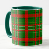 Green Christmas Tartan Plaid Pattern Design Mok