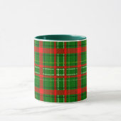 Green Christmas Tartan Plaid Pattern Design  Mok (Midden)