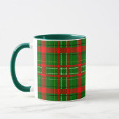 Green Christmas Tartan Plaid Pattern Design  Mok (Links)