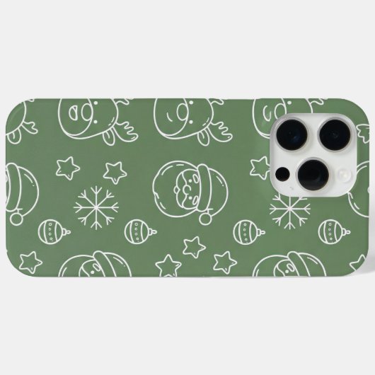 Green Christmas texture with festive elements Case-Mate iPhone Case (Achterkant (horizontaal))