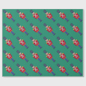 Green Christmas Toy Soldiers Wrapping Paper Cadeaupapier (Vlak)