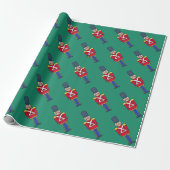 Green Christmas Toy Soldiers Wrapping Paper Cadeaupapier (Uitgerold)