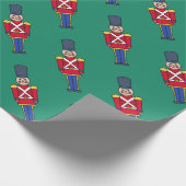 Green Christmas Toy Soldiers Wrapping Paper Cadeaupapier (Hoek)
