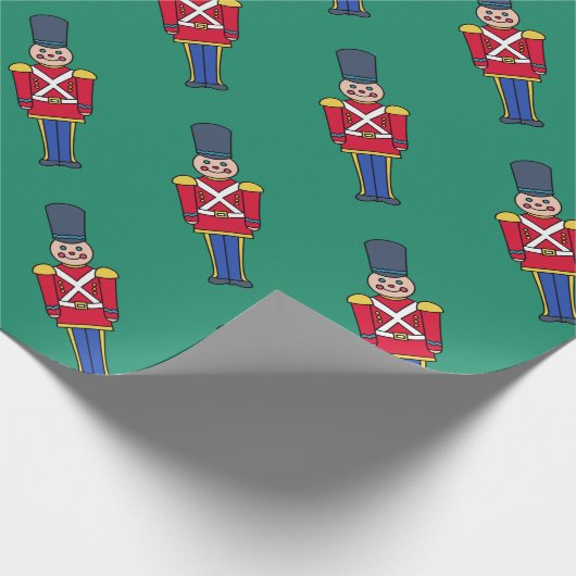 Green Christmas Toy Soldiers Wrapping Paper Cadeaupapier (Hoek)