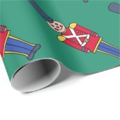 Green Christmas Toy Soldiers Wrapping Paper Cadeaupapier (Rol Hoek)
