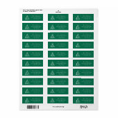 Green Christmas Tree Design Return Address Label (Full Sheet)
