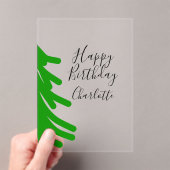Green Christmas tree happy birthday December winte Acryl Uitnodigingen (Insitu (Draagbaar))