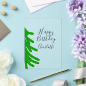 Green Christmas tree happy birthday December winte Acryl Uitnodigingen (Insitu (Huwelijk))