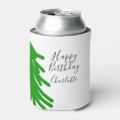 Green Christmas tree happy birthday December winte Blikjeskoeler (Blikje Voorkant)