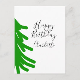 Green Christmas tree happy birthday December winte Briefkaart