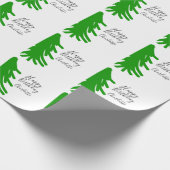 Green Christmas tree happy birthday December winte Cadeaupapier (Hoek)