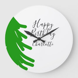 Green Christmas tree happy birthday December winte Grote Klok