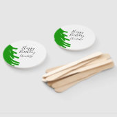 Green Christmas tree happy birthday December winte Handwaaier (Niet-gemonteerd)