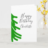 Green Christmas tree happy birthday December winte Kaart (Gele Bloem)