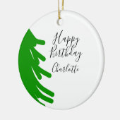 Green Christmas tree happy birthday December winte Keramisch Ornament (Links)