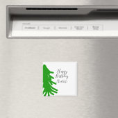 Green Christmas tree happy birthday December winte Magneet (Insitu (Vaatwasser))