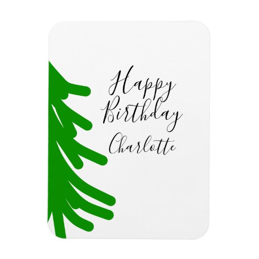 Green Christmas tree happy birthday December winte Magneet (Verticaal)