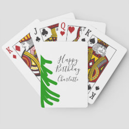 Green Christmas tree happy birthday December winte Pokerkaarten