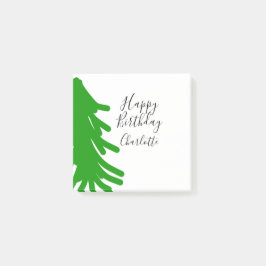 Green Christmas tree happy birthday December winte Post-it® Notes