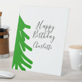Green Christmas tree happy birthday December winte Reclamebord Met Voetstuk (Insitu)