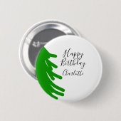 Green Christmas tree happy birthday December winte Ronde Button 5,7 Cm (Voorkant /achterkant)