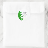 Green Christmas tree happy birthday December winte Ronde Sticker (Tas)