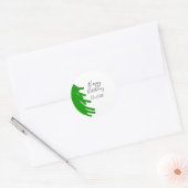 Green Christmas tree happy birthday December winte Ronde Sticker (Envelop)