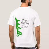 Green Christmas tree happy birthday December winte T-shirt (Achterkant)