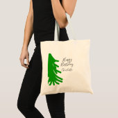 Green Christmas tree happy birthday December winte Tote Bag (Voorkant (product))