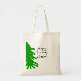 Green Christmas tree happy birthday December winte Tote Bag