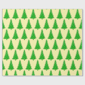 Green Christmas Tree Holiday Wrapping Paper Cadeaupapier (Vlak)