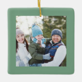 Green Christmas Tree Photo Holiday Custom Keramisch Ornament (Voorkant)