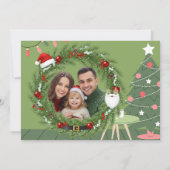 Green Christmas Tree Photo Thank You Card | Holida Bedankkaart (Achterkant)