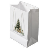 Green Christmas Tree Teddy Bear Gifts Medium Cadeauzakje (Voorkant Gekanteld)