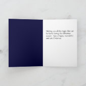 Green Christmas Tree with Blue Drapes: Kaart (Binnen)