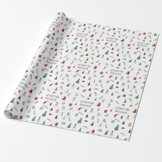 Green Christmas Tree Wrapping Paper - Feestelijk Cadeaupapier (Uitgerold)