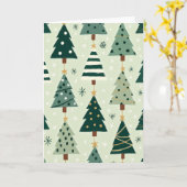 Green Christmas Trees Card Kaart (Gele Bloem)