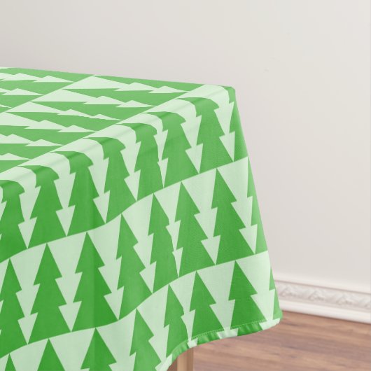 GREEN CHRISTMAS TREES Holiday Tablecloth Tafelkleed (Voorbeeld)